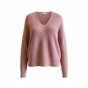 Lucky Brand Cotton Dusty Rose V-Neck Sweater